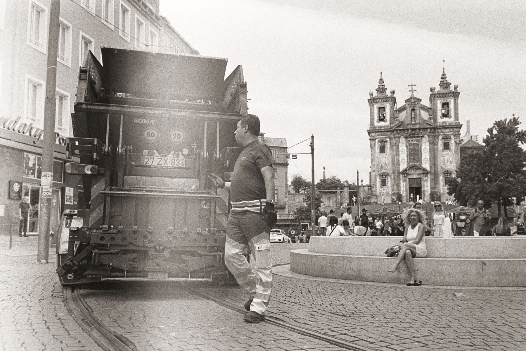 Tram on the cobblestones