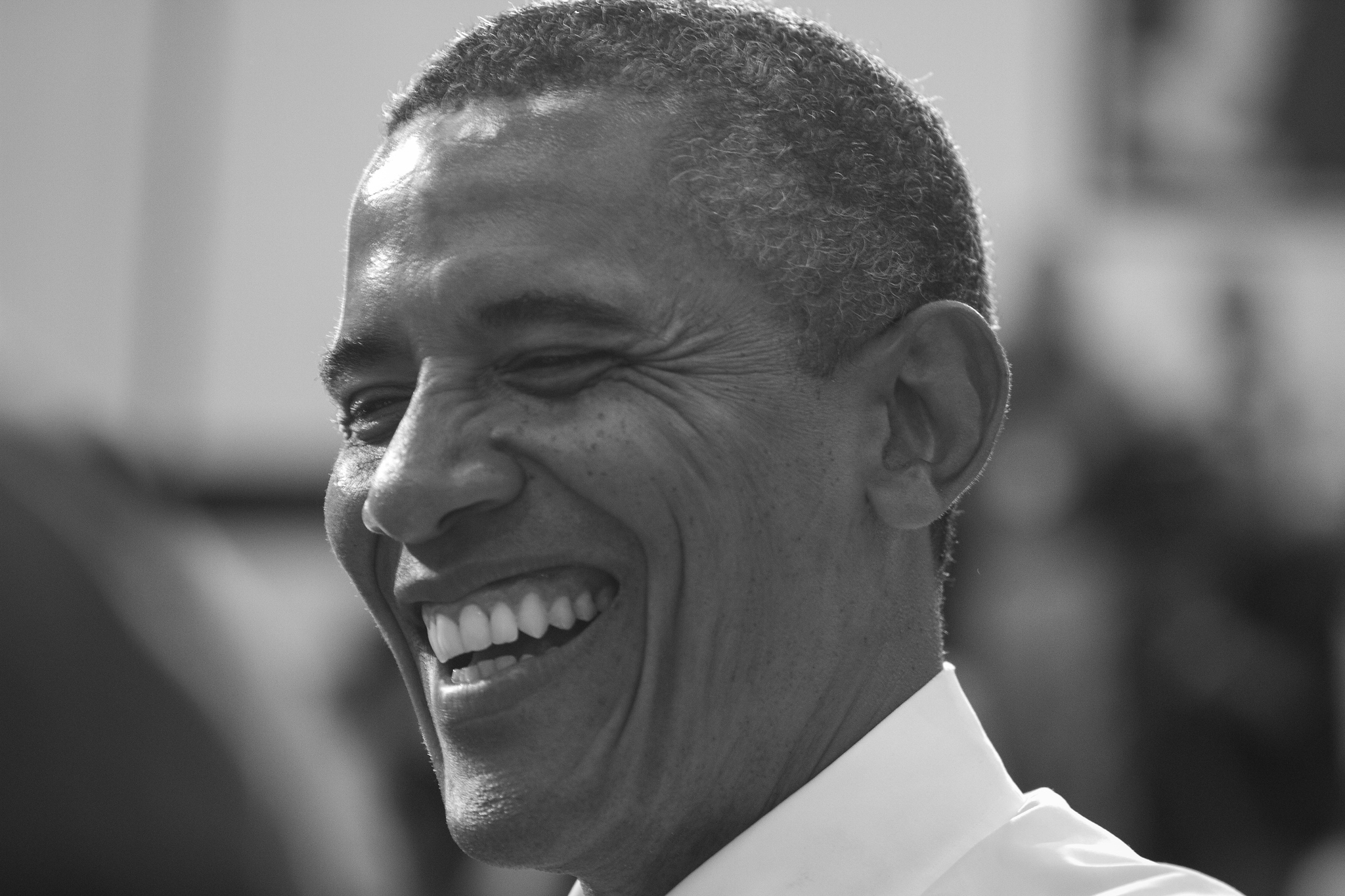 Barack Obama laughing